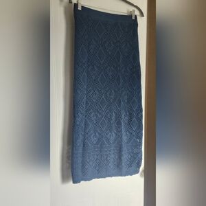 Freshman Deep Blue Crochet Maxi Skirt